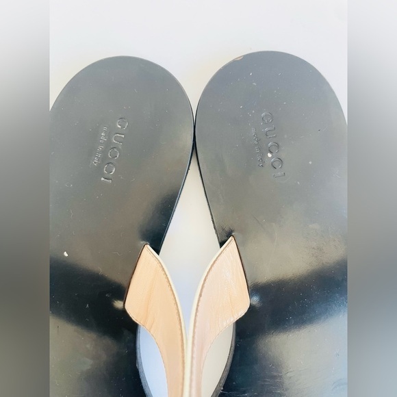 Gucci Mystic White leather Double GG marmont flat thong sandals EU 42 - Picture 9 of 9